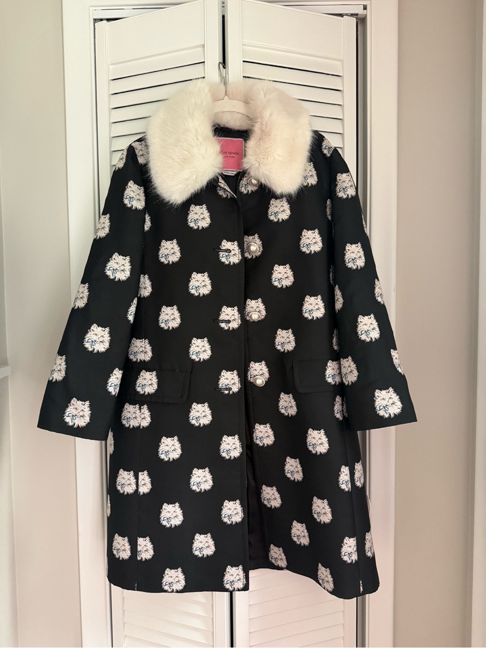 kate spade Cat Dot Jacquard Coat